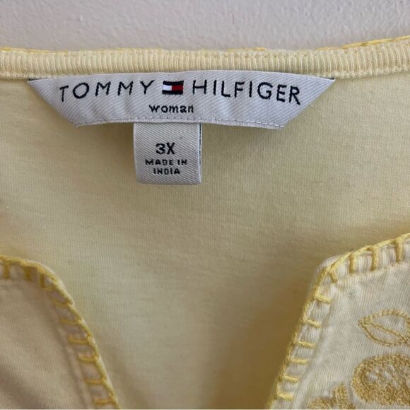 Tommy Hilfiger 3X Butter Yellow Sleeveless Top w/embroidered detail NWT🏷 - Picture 9 of 12